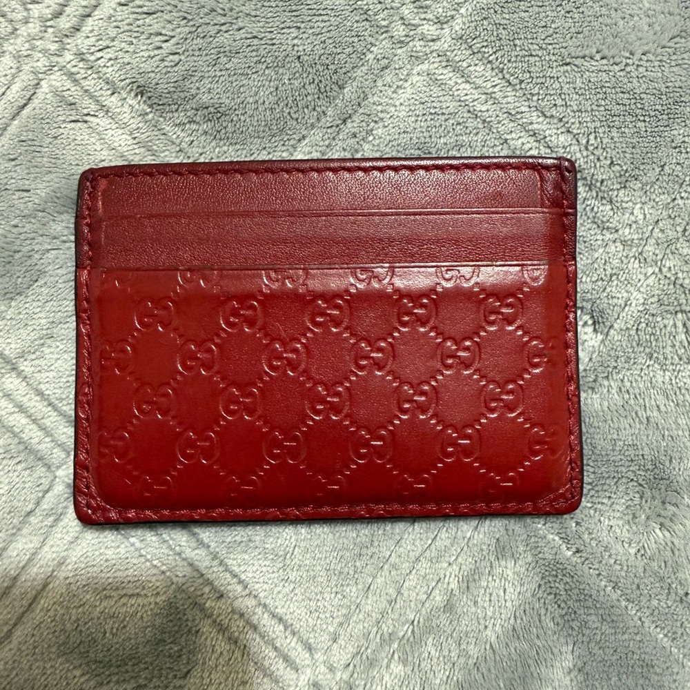 Gucci Red Leather Card Holder